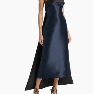 Amsale Blue Asymmetrical One-Shoulder Cocktail Dress
